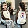 Camiseta Térmica de Manga Larga con Bloques de Color para Niñas Otoño Primavera Invierno Nueva Cuello Redondo Parte Superior Cepillada Ropa Interior Casual para Bebé