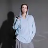 Camiseta casual de lino de manga larga para mujer, top de punto suelto de algodón y lino con capucha, adelgazante, de manga larga, estilo fino nuevo de moda para primavera y otoño