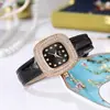 Reloj de Pulsera de Cuero Vintage Transfronterizo, Reloj para Mujeres Estudiantes, Al Por Mayor, Cuadrado Verde Simple y Elegante con Incrustaciones de Diamantes para Mujer