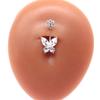 Anillo de ombligo de acero inoxidable con forma de corazón, mariposa, flor y luna, para el ombligo, con rosca interna, para Europa y Estados Unidos.