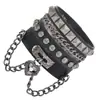 HYP 2 piezas TEMU Xiyin Nuevo Pulsera de Cadena Estilo Punk Multicapa para Hombre Pulsera Hueca Pulsera de Muñeca Hip Hop Remache