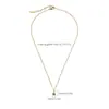 Collar Nuevo Transfronterizo de Acero Inoxidable con Colgante de Diamante de Colores, Cadena para Clavícula para Mujer, Accesorio Versátil de Lujo Ligero, Cadena para el Cuello de Moda Europea y Americana