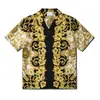 TEMU Amazon Camisa havaiana estilo étnico impressão 3D verão casual lapela abotoada manga curta fábrica de origem