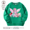 2026 Moletom Feminino Estilo Cartoon Maravilhoso e Fofo, Manga Longa Outono/Inverno, Gola Redonda, Blusa Estampada, Estilo Casual Infantil
