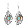 Pendientes Geométricos Populares de Aleación Estilo Resort de Playa para Mujeres Acrílico Turquesa Textura de Moda Pendientes al por Mayor