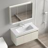 Lavabo de baño de acero inoxidable blanco leche con panal de abeja, lavabo integrado de cerámica, mueble de baño
