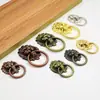 Manija de Cabeza de León Antigua de Aleación Estilo Europeo, Anillo Tirador Clásico Vintage para Puerta de Mueble, Manija Retro de un Solo Agujero