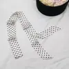 Bufanda Larga Estrecha de Seda con Lunares Negros Bufanda Aislada para Mujer Estilo K Versátil para Combinar Bolso Camisa Cinta Streamer