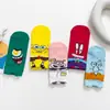 Calcetines para Mujer de Primavera y Verano Nuevos Calcetines de Algodón Dibujos Animados Rectos Modernos Moda Calcetines de Los Simpson Caña Baja Calcetines de Barco