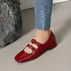 Nuevos Zapatos de Salón de Charol con Hebilla, Punta Cuadrada, Tacón Cuadrado, Tacón Medio, Zapatos Profesionales para Mujer, Zapatos Mary Jane, Tallas Grandes 40-43, Zapatos de Exportación