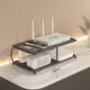 Suporte de armazenamento para roteador WiFi, decodificador de TV, controle remoto, tomada e organizador de cabos para mesa e bancada