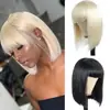 Amazon nova peruca cabelo curto franja reta cabeça de boba cabelo curto fibra química seda de alta temperatura cobertura protética fábrica em estoque