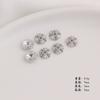 Cuentas de flores de circonita blanca con microincrustaciones que conservan el color, chapadas en oro de 18 quilates, soporte para flores, collar, pulsera, colgante, accesorios de joyería, material DIY