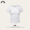 Camiseta Corta de Manga Corta de Marca Americana de Moda Verano 2025 para Personas Bajitas, Top Delgado de Fitness Yoga para Mujeres, Hecho a Medida