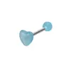 Venta Caliente Transfronteriza Acrílico Luminoso Amor Lengua Uña Macarrón Corazón Durazno Acero Inoxidable Anillo para Piercing en la Lengua Uña de Lengua