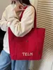 Bolso de Lona Casual Estilo Coreano de Gran Capacidad, Bolso Tote de Hombro con Bordado de Letras a la Moda, Bolso de Axila para Clase y Viajes al Trabajo al por Mayor