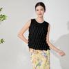 Tops de Verão Femininos da Moda com Design Único, Estilosos e Chiques, Camisetas Sem Manga Plissadas Miyake