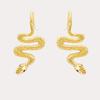 Aretes europeos y americanos en espiral con forma de serpiente de ojos verdes, punk, retro, exagerados, de nicho, diseño para pareja, aretes de temperamento