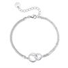 Pulsera de plata de ley s925 con forma de noria, anillo concéntrico, pulsera para pareja, diseño moderno que combina con todo, venta al por mayor para novias