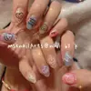 Letras Lindas para Uñas Coloridas en Relieve Pintadas Deslumbrantes Uñas DIY Amarillas Pegatinas de Uñas Labubu para Estudiantes