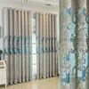 Cortinas jacquard caladas clásicas estilo europeo en stock, cortinas semi-oscuras para sala de estar, dormitorio, balcón, villa y cortinas terminadas estilo palacio