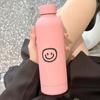 Nueva taza termo con cara sonriente redonda, taza termo para frío ins, taza termo coreana simple de acero inoxidable, botella