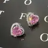 Explosiones en Vivo Ins Europeo y Americano Nuevo Set de Tesoros de Color de Lujo con Anillo de Topacio Rosa Aretes Collar de Diamante Amarillo