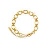 Temperamento de personalidad europea y americana chapado en oro de 18k cadena geométrica de cruz que no se decolora moda combinable brazalete collar joyería de alto sentido