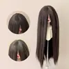 Peluca para Muñeca BJD, Cabello Largo Recto Suave Tipo Seda con Flequillo Largo, Cabello Personalizable para Muñecas de 346 Puntos, Accesorio para Vestir