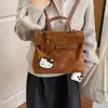 Mochila de Gamuza Otoño Gato 2026 Bolsa Escolar para Mujer Viajes Diarios Gran Capacidad Superficie Suave Doble Correa de Hombro Estampado Popular Estilo Nuevo