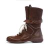 Botas de Caza de Patos para Mujer que Aumentan la Altura, Botas de Boxeo con Cordones de Diseño de Nicho Versátil en Bloques de Color, Botas Martin de Ropa de Trabajo para Exteriores