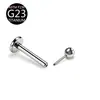 Brincos de Bola com Fundo Plano de Liga de Titânio F136 Transfronteiriços, Piercings de Nariz, Piercings de Lábio, Plugues de Titânio G23, Piercings de Cartilagem da Orelha