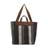 Bolsa de viagem de grande capacidade feminina inverno 2024 nova bolsa de lona listrada bolsa de ombro casual bolsa de mão