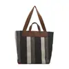 Bolso Tote de Moda Rayado de Gran Capacidad para Mujer 2025 Otoño Nuevo Bolso de Mano Casual de Moda Bolso de Hombro Literario