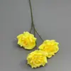 Flor Artificial Laifei Rosa de 3 Cabezas Salón de Bodas Paisajismo Flor Artificial Rosa Escena de Boda Arreglo Floral Accesorios para Fotografía al Aire Libre