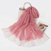 Bufandas de Seda Otoño e Invierno, Bufandas Finas de Seda y Lana, Bufandas Largas de Seda de Color Sólido, Chalecos Versátiles, Moda Estilo Ol
