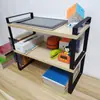 Organizador de Almacenamiento de Mesa Estantes de Cocina Impresora Simple Minimalista Doble Capa Capa Única Estante de Gabinete Condimento