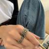 Anillo Retro de Margarita Coreano y Japonés para Mujer, Chapado, Estilo Hip-Hop Punk de Moda, Moda de Celebridad de Internet, Anillo Ajustable para el Dedo Índice