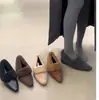 ¡Versión de piel de oveja! Nuevos Zapatos Planos Franceses Retro de Punta para Mujer 2025 con Piel de Felpa para Mayor Altura y Calidez