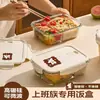 Fiambrera de vidrio Xilekou, adecuada para que los trabajadores de oficina lleven su almuerzo, apta para microondas, con tapa, recipiente para almacenar alimentos y fiambrera