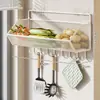 Estante de almacenamiento de cocina, montado en la pared, no requiere taladrar, multifuncional, cesta de almacenamiento de gran capacidad para cebollas, jengibre y ajo, estante colgante de doble capa, estante para verduras y especias