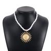 N11262 europeu e americano sexy girassol pingente clavícula cadeia ZA moda menina quente colar de metal brincos conjunto