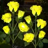 Luzes Solares de Rosa Transfronteiriças, Luzes Decorativas de Jardim, Adequadas para Iluminação de Caminhos, Luzes para Gramado de Vila no Pátio