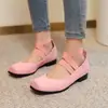 48 Zapatos de Mujer con Correa de Viaje para Primavera y Otoño con Banda de Talla Grande 40 Zapatos de Comercio Exterior Nuevo Cuadrado Tacón Medio Zapatos de Vestir con Blanco y Negro