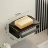 Jabonera de Baño Sin Taladro Montada en Pared Bandeja de Agua para Pared Jabonera de Baño Jabón Estante de Almacenamiento para el Hogar Jabonera