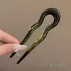 Grampo de Cabelo Elegante em Acrílico em Forma de U para Mulheres, Grampo de Cabelo de Luxo para Coque na Parte de Trás da Cabeça, Novo Acessório de Cabelo Estilo Chinês