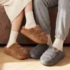 Pantuflas de algodón para el hogar para hombres y mujeres, parejas, nuevo modelo 2026, invierno, interiores, antideslizantes, suela suave, felpa, cálidas, peludas