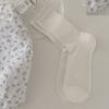 Calcetines sin costuras Suxinaimin para mujer, calcetines de estilo coreano con rayas verticales a media pantorrilla, calcetines finos de seda holgados para primavera y verano