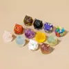 Adornos de Búho de Cristal Natural Transfronterizos Manualidades de Cristal con Grava de Resina Mini Animales de Cristal para Colgar DIY
