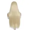 Bestseller transfronterizo estilo europeo y americano peluca de encaje de área grande 13*6 para mujer, peluca de cabello sintético largo y liso, en stock en la fábrica